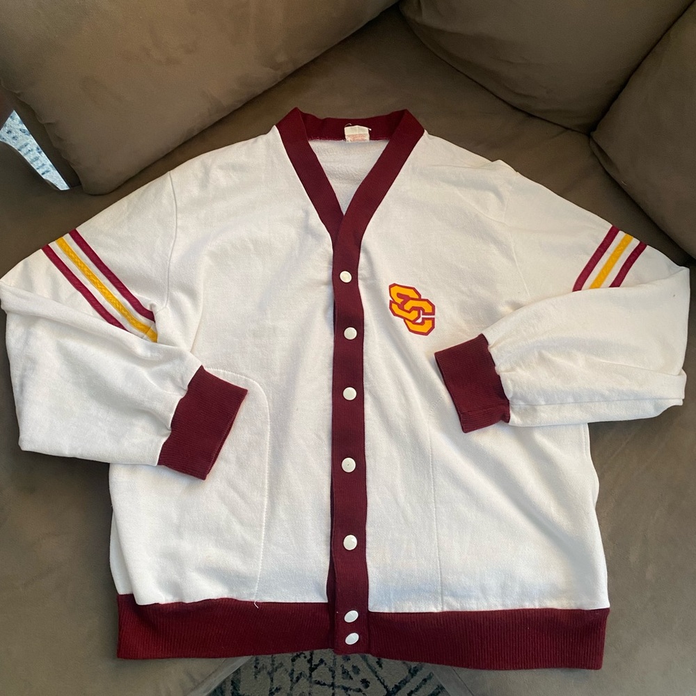 VINTAGE 1960’s USC Women’s Letterman’s Sweater. No size Fits Size Medium.